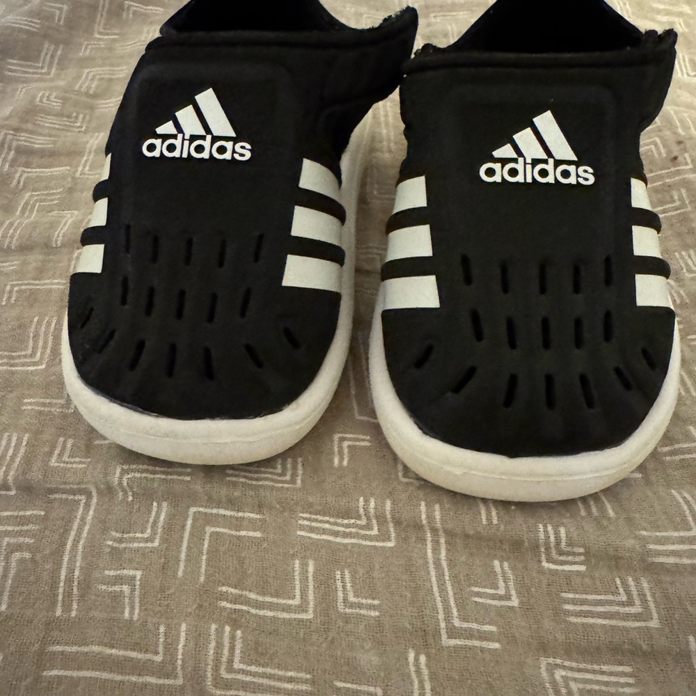 Adidas Toddler/Baby Black and White Slip-On Shoes